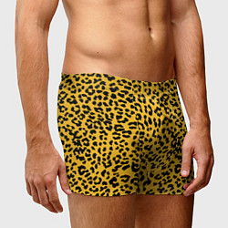 Трусы-боксеры мужские Леопард желтый, цвет: 3D-принт — фото 2