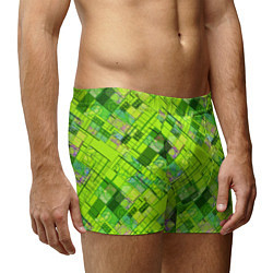 Трусы-боксеры мужские Ярко-зеленый абстрактный узор, цвет: 3D-принт — фото 2
