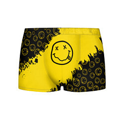Трусы-боксеры мужские Nirvana Smile Нирвана Рваный Паттерн, цвет: 3D-принт