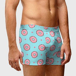 Трусы-боксеры мужские Розовые пончики, цвет: 3D-принт — фото 2