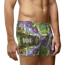 Трусы-боксеры мужские Коллекция Фрактальная мозаика Фиолетово-зеленый, цвет: 3D-принт — фото 2