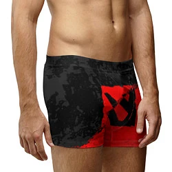 Трусы-боксеры мужские DOTA 2 RED BLACK LOGO, БРЫЗГИ КРАСОК, цвет: 3D-принт — фото 2