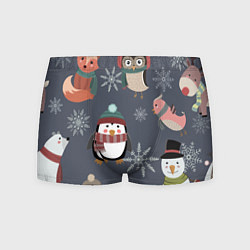 Трусы-боксеры мужские НОВОГОДНИЙ ПАТТЕРН ЖИВОТНЫЕ, цвет: 3D-принт
