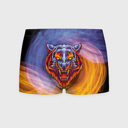 Трусы-боксеры мужские Тигр в водно-огненной стихии, цвет: 3D-принт