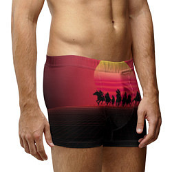 Трусы-боксеры мужские Ковбои в закате, цвет: 3D-принт — фото 2