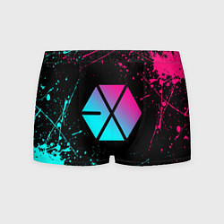 Мужские трусы EXO BAND NEON LOGO НЕОНОВЫЕ БРЫЗГИ КРАСОК