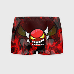 Трусы-боксеры мужские GEOMETRY DASH RAGE SMLIE LEVELS RED FIRE, цвет: 3D-принт