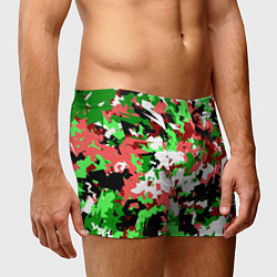 Трусы-боксеры мужские Красно-зеленый камуфляж, цвет: 3D-принт — фото 2