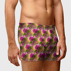 Трусы-боксеры мужские Фиолетовые цветочки 3d, цвет: 3D-принт — фото 2