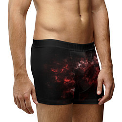 Трусы-боксеры мужские Красный космос Red space, цвет: 3D-принт — фото 2