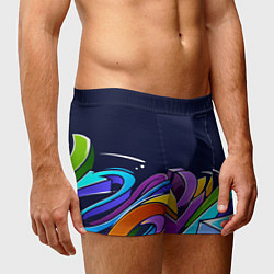 Трусы-боксеры мужские Цветное граффити, цвет: 3D-принт — фото 2