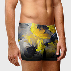 Трусы-боксеры мужские Желтые разводы краски, цвет: 3D-принт — фото 2