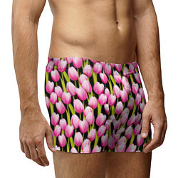 Трусы-боксеры мужские Цветы Розовые Тюльпаны, цвет: 3D-принт — фото 2