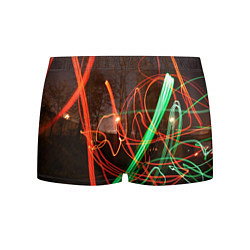 Трусы-боксеры мужские Абстрактные улица и зелёно-красные лучи, цвет: 3D-принт
