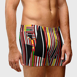 Трусы-боксеры мужские Геометрические цветные фигуры полосы geometry, цвет: 3D-принт — фото 2
