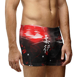 Трусы-боксеры мужские Джиу-Джитсу : Глитч красный, цвет: 3D-принт — фото 2