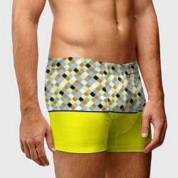 Трусы-боксеры мужские Желтый неоновый комбинированный узор, цвет: 3D-принт — фото 2