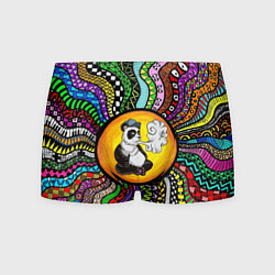 Трусы-боксеры мужские Психоделическая панда и вейп, цвет: 3D-принт