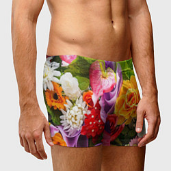 Трусы-боксеры мужские Прекрасный цветочный букет, цвет: 3D-принт — фото 2