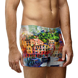 Трусы-боксеры мужские Картина красочный город, цвет: 3D-принт — фото 2