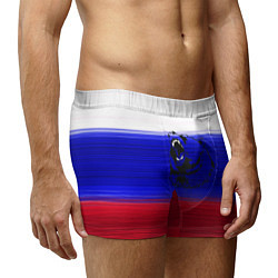 Трусы-боксеры мужские Флаг России с медведем, цвет: 3D-принт — фото 2