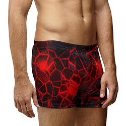 Трусы-боксеры мужские Кристаллы в красных нитях, цвет: 3D-принт — фото 2