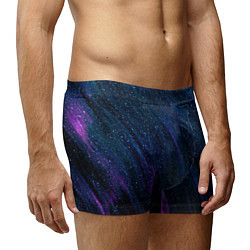 Трусы-боксеры мужские Звёздное абстрактное фиолетовое небо, цвет: 3D-принт — фото 2