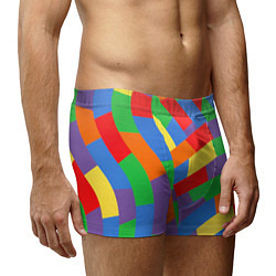 Трусы-боксеры мужские Разноцветные текстуры и паттерны, цвет: 3D-принт — фото 2