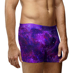 Трусы-боксеры мужские Неоновый космос и звезды, цвет: 3D-принт — фото 2