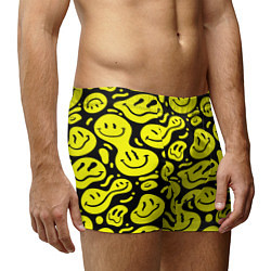 Трусы-боксеры мужские Кислотный желтый смайлик, цвет: 3D-принт — фото 2
