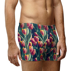 Трусы-боксеры мужские Много тюльпанов, цвет: 3D-принт — фото 2