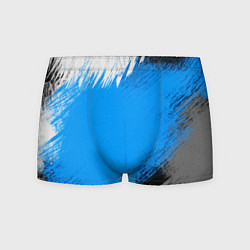 Трусы-боксеры мужские Абстрактный пятнистый черно-синий узор, цвет: 3D-принт