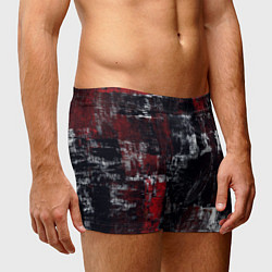 Трусы-боксеры мужские Абстракт красный на чёрном, цвет: 3D-принт — фото 2