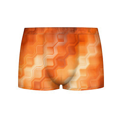 Трусы-боксеры мужские Золотисто-оранжевый туманный паттерн, цвет: 3D-принт