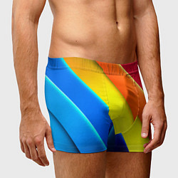 Трусы-боксеры мужские Радужные полосы текстура, цвет: 3D-принт — фото 2