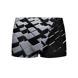 Трусы-боксеры мужские Карбоновые грани черные, цвет: 3D-принт