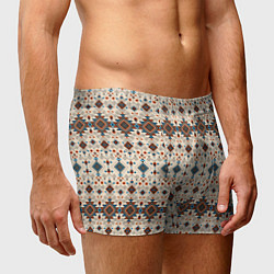 Трусы-боксеры мужские Узорчатые квадраты, цвет: 3D-принт — фото 2