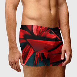 Трусы-боксеры мужские Острые осколки красные, цвет: 3D-принт — фото 2