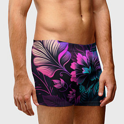 Трусы-боксеры мужские Неоновый цветок, цвет: 3D-принт — фото 2