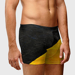 Трусы-боксеры мужские Черно-желтые масляные краски, цвет: 3D-принт — фото 2