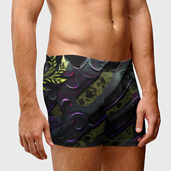 Трусы-боксеры мужские Фиолетовые и зеленые вставки, цвет: 3D-принт — фото 2