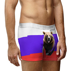 Трусы-боксеры мужские Медведь на флаге, цвет: 3D-принт — фото 2