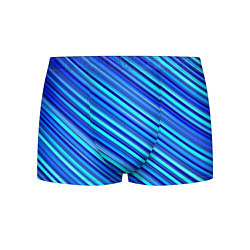Трусы-боксеры мужские Сине голубые узорчатые полосы, цвет: 3D-принт