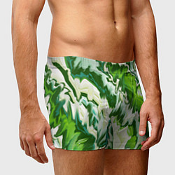 Трусы-боксеры мужские Зеленые штрихи, цвет: 3D-принт — фото 2