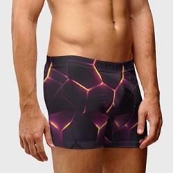 Трусы-боксеры мужские Пурпурные неоновые плиты, цвет: 3D-принт — фото 2