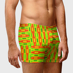 Трусы-боксеры мужские Паттерн зеленый с оранжевым, цвет: 3D-принт — фото 2