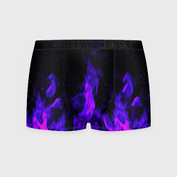 Трусы-боксеры мужские Неоновый огонь на черном фоне, цвет: 3D-принт