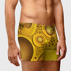 Трусы-боксеры мужские Желтая объемная текстура, цвет: 3D-принт — фото 2