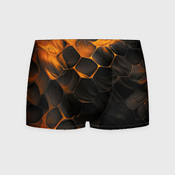 Трусы-боксеры мужские Оранжевые плиты паттерн, цвет: 3D-принт