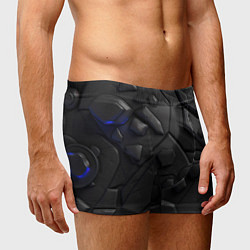 Трусы-боксеры мужские Черные объемные вставки, цвет: 3D-принт — фото 2